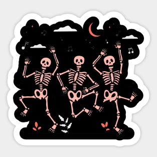 Skeleton Dancing Halloween Sticker